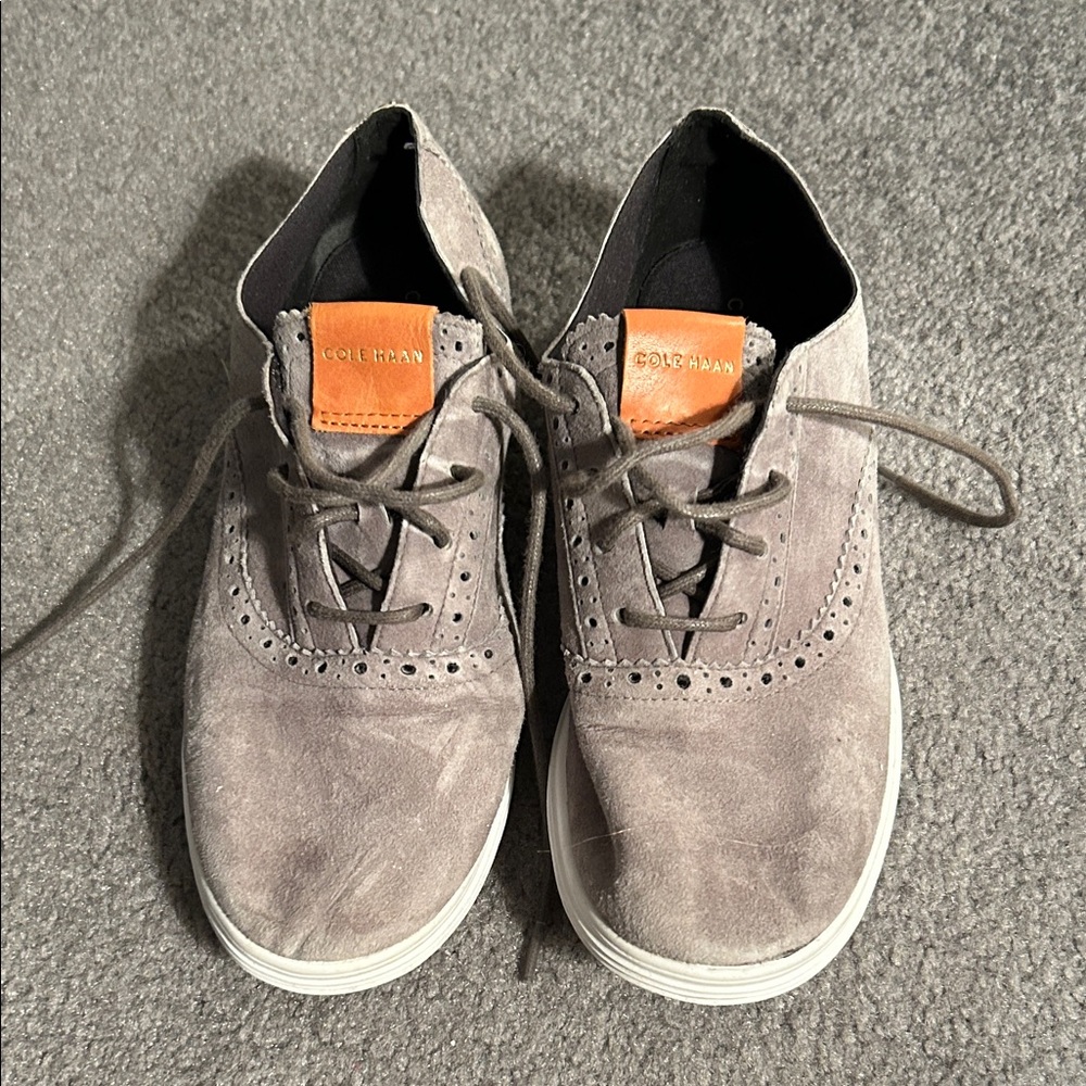 Cole Haan Women’s Grey Suede Oxfords